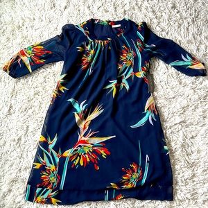 Navy blue Floral printed dress